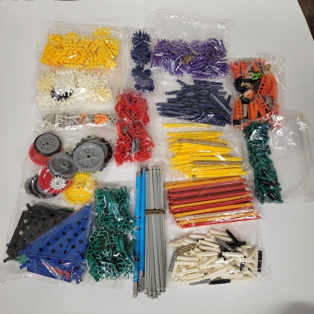 Large K'NEX Building Pieces Lot – Rods, Connectors, Wheels, Gears Bulk Building